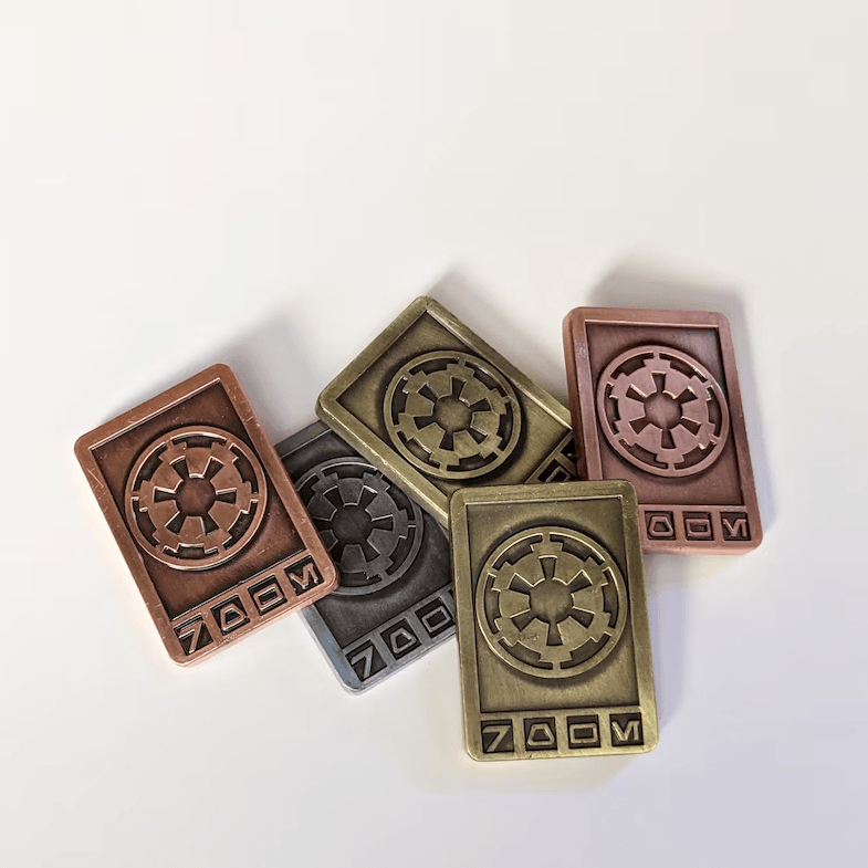 Solid Metal Imperial Credit Set - Gold, Silver, And Bronze - Star Wars Inspired Sabacc Credits